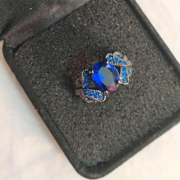 S6 BLK Titanium/Sapphire Ring - Picture 2 of 9